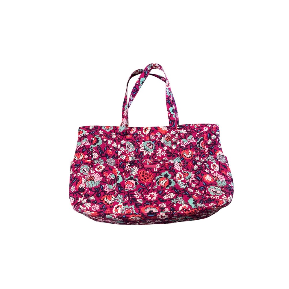 Vera Bradley Get Going Tote Bloom Berry Floral Quilted Cotton‎ Shoulder Bag NEW